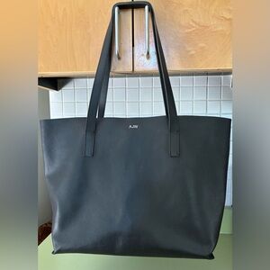 Mark & Graham Italian Leather Black Tote Bag $179 retail